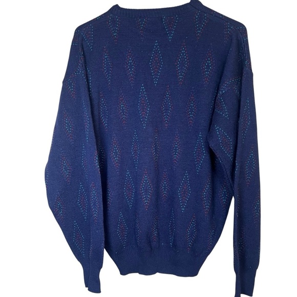 Vintage 90s Sears Roebucks Wool Blend Pullover Sweater Made in Italy Mens Medium - Picture 2 of 8